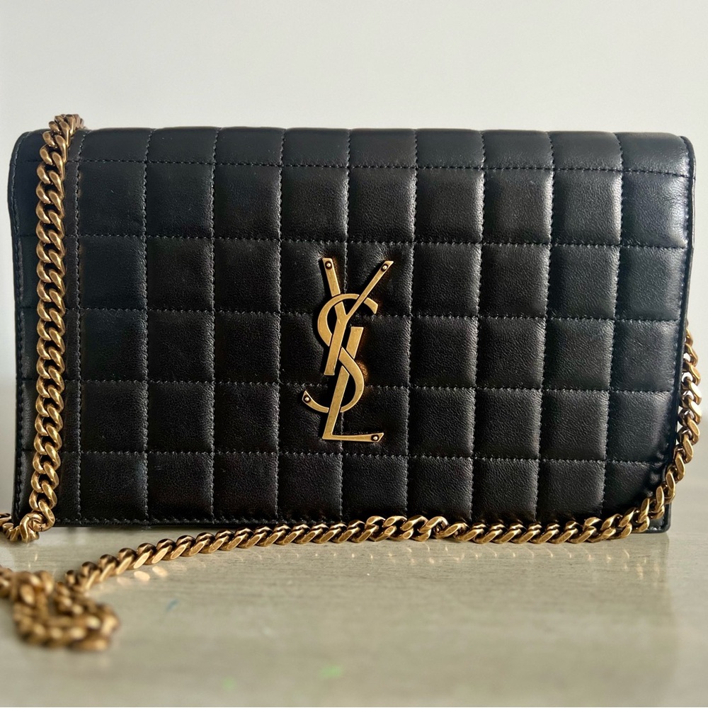 Yves Saint Laurent Quilted Cassandra Matelassé Chain Wallet